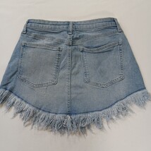 Celebrity Pink RN#133647 Juniors Women's 7/28 Blue Cotton Frayed Denim Skirt  image 14