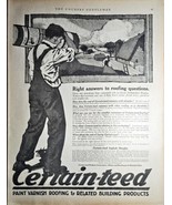 1919 CERTAIN-TEED ROOFING CO. ASPHALT SHINGLES-PAINT VARNISH Antique Pri... - $281.11 MXN