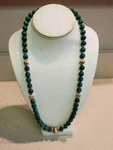 Marked 14.20 G Green Agate Quartz Stones 27.5&quot; Total Length Necklace - £20.85 GBP