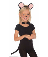 CHILD SIZE PLUSH MOUSE SET EARS BOW TIE TAIL KIDS HALLOWEEN COSTUME ACCESSORY - £4.65 GBP