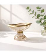 Vintage  Wamsutta Footed ResinBowl, Gold Accent Scroll Design -Elegant - $17.82