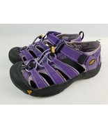 Keen Newport Youth Size 4 Purple Canvas waterproof sandals preowned - £14.30 GBP