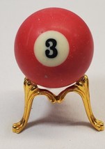 Billiards Pool Ball #3 Red Solid 2¼&quot; Replacement Piece Crafts Vintage - $10.54