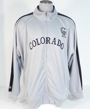 Majestic Home Base Collection Colorado Rockies Gray Track Jacket Mens NEW - $64.99