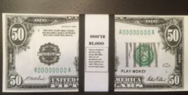 $1,000 In 1928 $50 Bills Play Money, Prop Money USA Actual Size 20 Pcs - £10.41 GBP