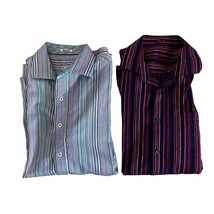 Bugatchi Uomo Striped Long Sleeve Button Front Shirts Lot of 2 Men&#39;s Size XL - £15.47 GBP