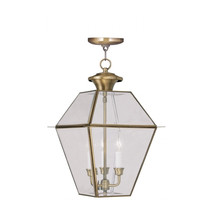 Livex 3 Light Outdoor Hanging Lantern in Antique Brass - $10,569.80 MXN