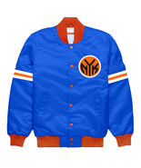  New York Knicks Letterman College Bomber Baseball Varsity Jacket Blue S... - $104.98