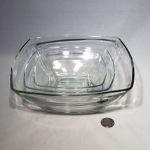 Set of 3 Bormioli Rocco Eclissi Clear Glass Square Bowls 3 Sizes Discontinued - £28.88 GBP