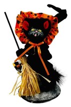 Annalee Checker Dot Witch Black Cat 6 inch Halloween Trick or Treat Doll 2015 - £18.66 GBP