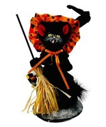 Annalee Checker Dot Witch Black Cat 6 inch Halloween Trick or Treat Doll... - £18.71 GBP