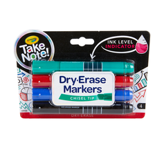 Crayola Take Note Dry Erase Markers, Chisel Tip, 4 Count - $20.68