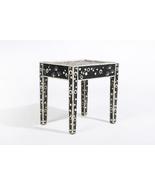 Heritage inlay in Black geometric pattern wooden stool or side table - €568,42 EUR
