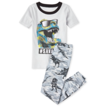 NWT The Childrens Place Dinosaurs Boys Short Sleeve Pajamas Set Size 14 - £8.76 GBP