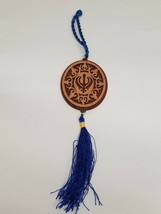 Punjabi Sikh Wooden Khanda Stunning Pendant Evil Protection Car HANGER Blue AAA1 - £6.53 GBP