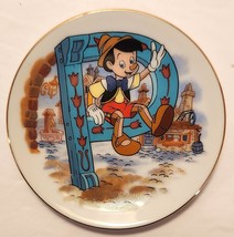 Disney Alphabet Miniature Plate Letter P  PINOCCHIO  3 Inches Diameter - $12.88