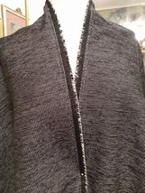 4yds Fabulous Black Off White Shimmery Metallic Tweed Chi Chi Designer Fabric - £102.08 GBP