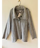 JM Collection Sz 2X Knit Gray Oversized Open Cardigan Sweater Long Sleeve - $670.07 MXN