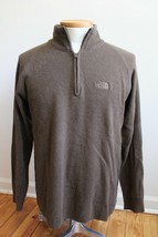 North Face L Brown 1/4 Zip Mock Neck Sweater Cotton Acrylic Wool - $26.49