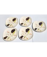 1940s Set of 5 Red Wing China 10.5&quot; Square Dinner Plates Lotus Bronze - £34.53 GBP
