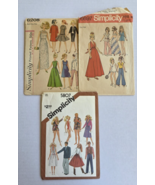 Barbie Simplicity Lot of 3 Patterns 6697 6208 5807 Vintage Dress Pants Ken - $16.99
