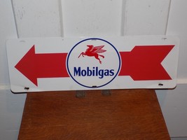 Vintage Arrow Mobilgas Double Sided Metal Sign - $242.55