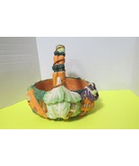 Ceramic Composite 3D Style Farm Basket Veggie Themed 11&quot;Tall 8.5&quot; Diameter - £22.73 GBP