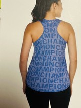 Champion Women&#39;s Size Large Blue Racerback Champion Print Tank Top NWT - $10.79