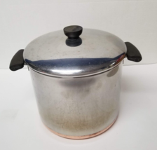 8 Qt Revere Ware Stockpot Vintage 6 Qt. Copper Clad Bottom Pan Process Patent - £36.19 GBP