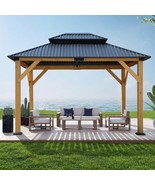 Steel Carport Pavilion: Wooden Gazebo Style - $32,555.38 MXN