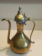 VINTAGE SOLID BRASS 12 1/2&quot; TALL TEAPOT INDIA PERSIAN - £23.35 GBP