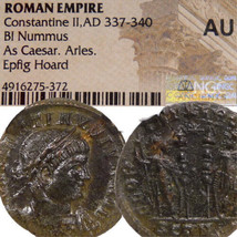 Constantine Ii Epfig Hoard Ric &#39;R5&#39; Ultra Rare! Ngc Cert. Au Roman Coin Soldiers - £295.18 GBP