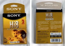 NEW Sony Hi8 60 Digital8 HMP 120min Blank Video Tapes 2 Pack SEALED - $34.60