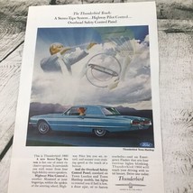 Vintage 1966 Advertising Art print Ford Thunderbird Automobile - $9.89