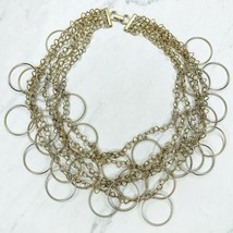 Celebrity Vintage Gold Tone Signed Circle Triangle Chain Link Statement ... - £13.18 GBP