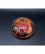 2002 Mark Sigafoos Signed Art Glass Blue Paperweight  End of Day Orange ... - €85,98 EUR