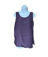 Carole Little Purple Silk Tank Top Women&#39;s Size 10 Tropical Travel Brunc... - $16.03 CAD