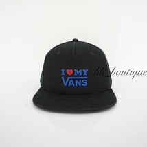 NWT Vans Heart VN0A487JBLK Snapback Adjustable Baseball Hat Cap Black Blue Red - £15.80 GBP