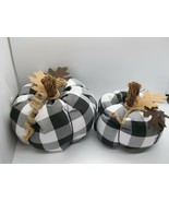 2 HANDMADE BUFFALO CHECK PUMPKINS - £10.95 GBP