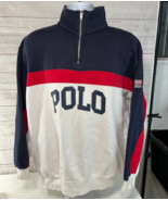 VTG 90s Polo Sport Ralph Lauren Spell Out Color Block Quarter Zip Sweats... - $40.43 CAD