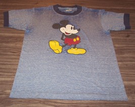 Vintage Disney World Character Fashions Mickey Mouse 70&#39;s Ringer T-Shirt Small - £119.07 GBP