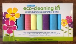 Eco-Cleaning Kit Super Shammy (Chamois) &amp; Microfiber Cloths, 8-Piece Set... - $23.75