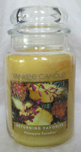 Yankee Candle Large Jar Candle 110-150hrs 22 oz PINEAPPLE PARADISE ret. favorite - £30.11 GBP