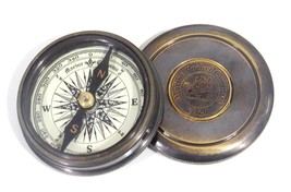 NauticalMart Marine Brass Antique Finish Pocket Compass  - £27.73 GBP