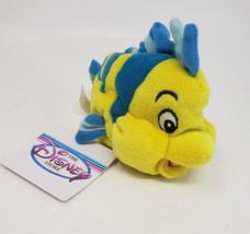 Disney Store Little Mermaid Flounder Mini B EAN Bag Stuffed Animal Plush W Tag - £18.98 GBP