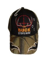 AES The Buck Stops Here Hunting Deer Black Face Camouflage Embroidered Cap Hat - £6.21 GBP