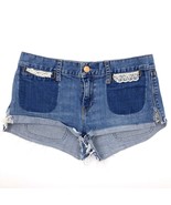 Gap Jean Shorts Size 4 Blue Denim Lace Pocket Detail Cutoff Womens - $470.41 MXN