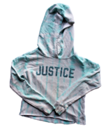 Justice Girls Size 8 Tie-Dye Blue Glitter Crop Hoodie - £8.87 GBP