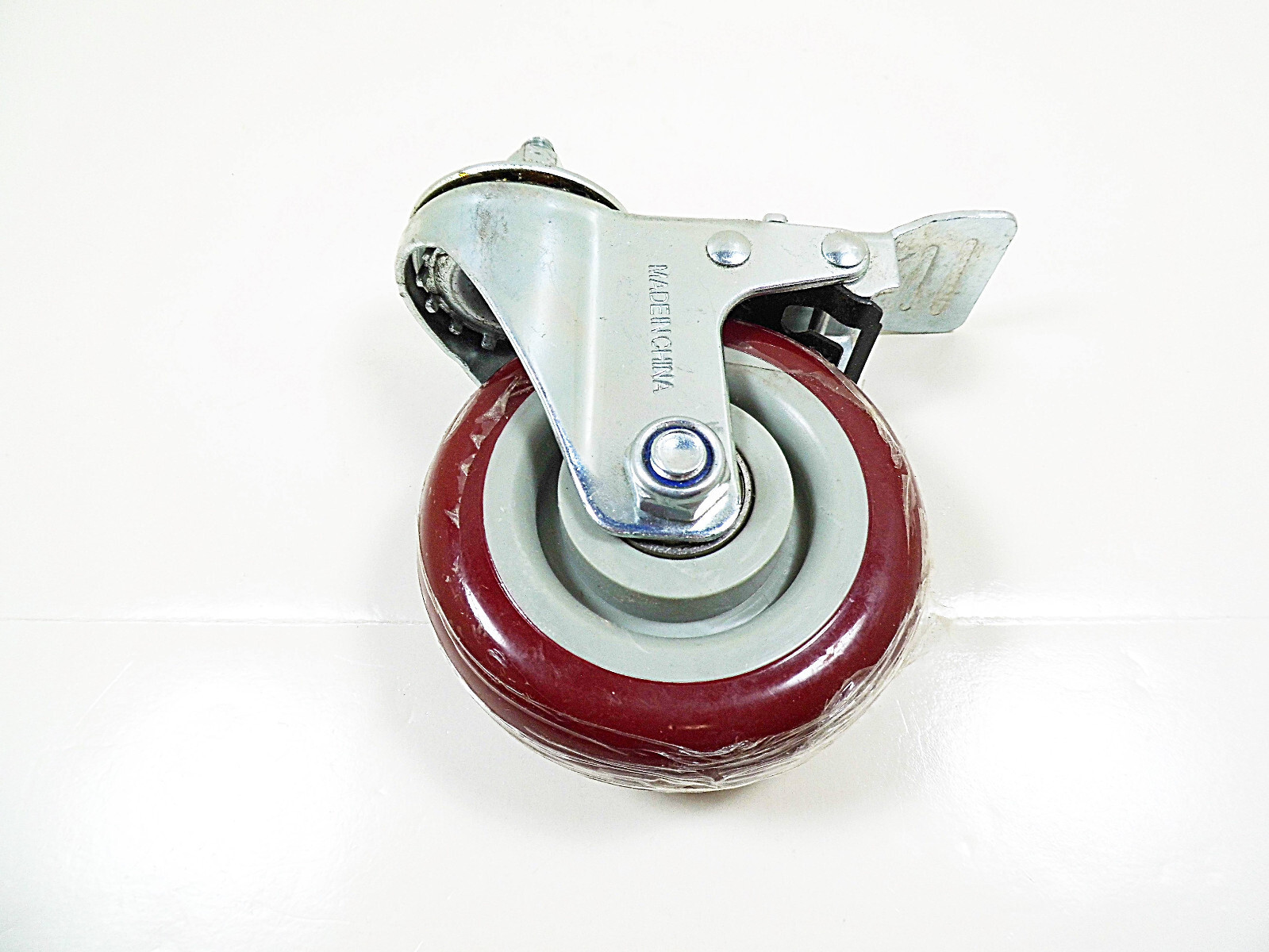 Swivel Caster Wheel with Brake 4&quot; x 1-1/4&quot; Wheels 1&quot; x 1/4&quot; Thread Stem ... - $14.94