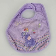 Baby Girl Vintage Carter&#39;s John Lennon Purple Elephant Animals Baby Bib - £15.81 GBP